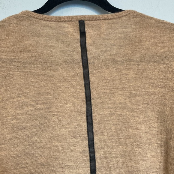 Brochu Walker Womens Size S Cashmere Sweater Camel Pullover Crewneck Back Stripe - Picture 8 of 13